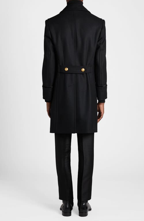 Tom Ford Double Breasted Wool Felt Martingale Coat In Black