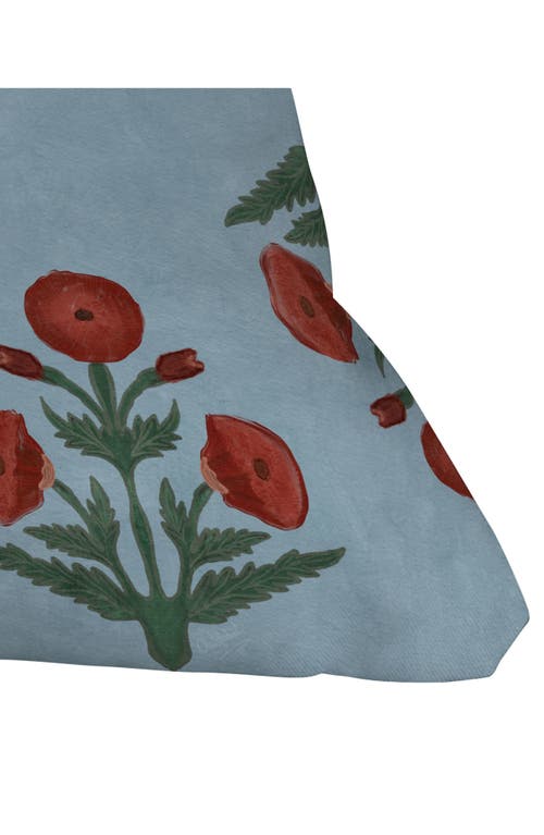 Deny Designs Stripe & Lobster Print Throw Pillow In Blue