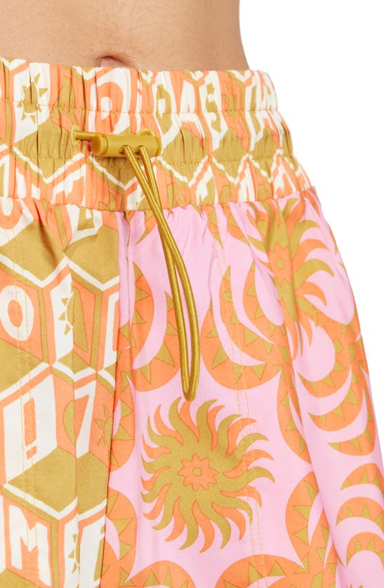 Shop Adidas Originals X Farm Rio Pacer Shorts In Semi Pink Glow/ Orange