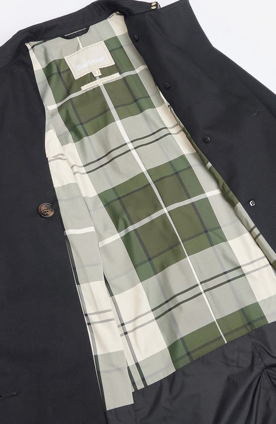 Barbour Greta Belted Water Resistant Twill Trench Coat In Black