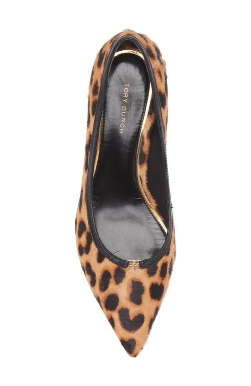 Tory Burch Double T Buckle Genuine Calf Hair Kitten Heel Pump In Leopard Print Calf Hair
