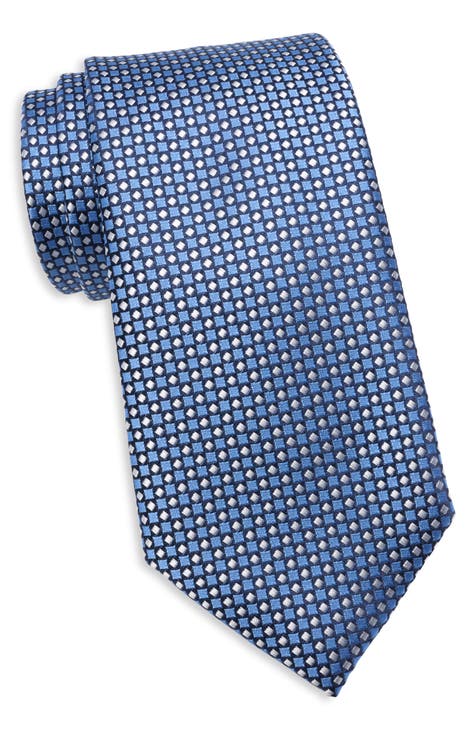 Tommy Hilfiger Men's Linen Dot Tie Blue Size Regular