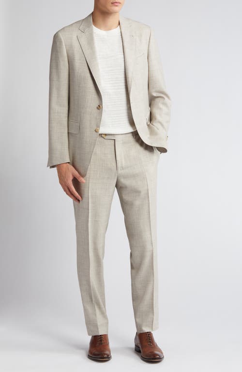 Canali Kei Trim Fit Slub Wool & Silk Blend Suit Beige at Nordstrom, Us