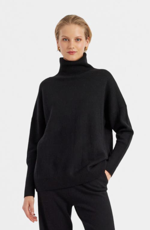 Chinti & Parker Red Cashmere Rollneck Sweater In Black