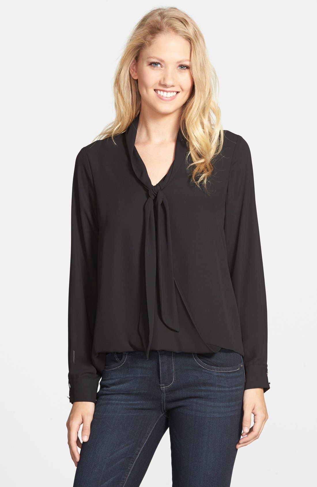 Vince Camuto Tie Neck Faux Wrap Blouse | Nordstrom