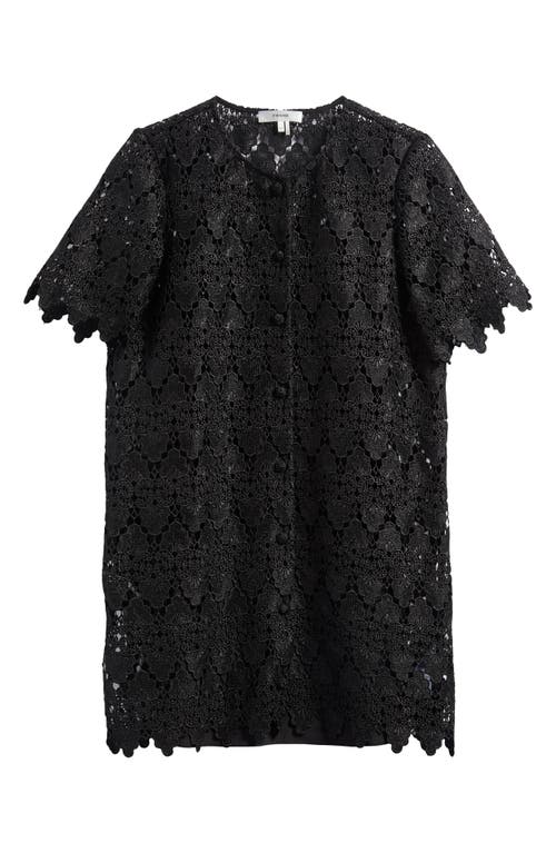 Frame The Lace Button Front Top In Black