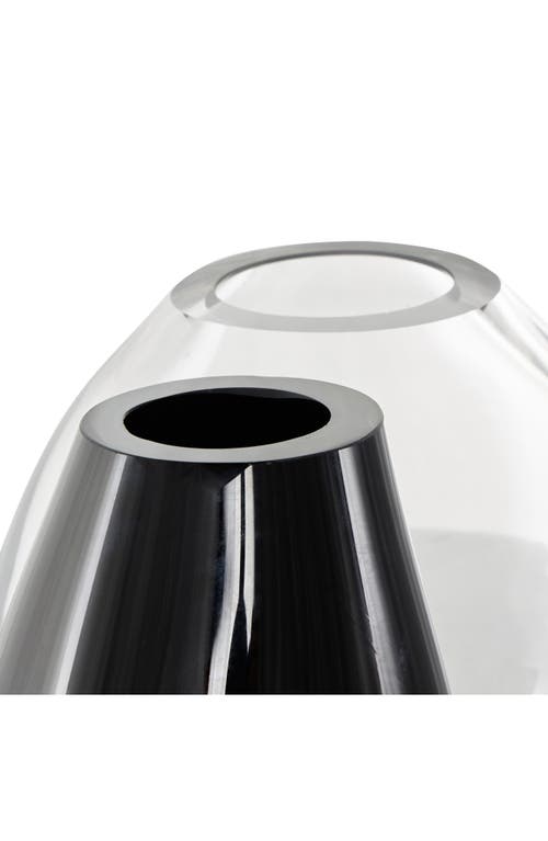 Vivian Lune Home Two-tone Recycled Glass Vase In Black