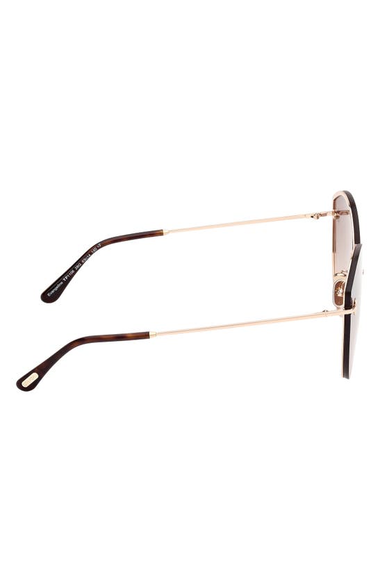 Shop Tom Ford Evangeline 63mm Oversize Gradient Cat Eye Sunglasses In Shiny Rose Gold / Brown Gold