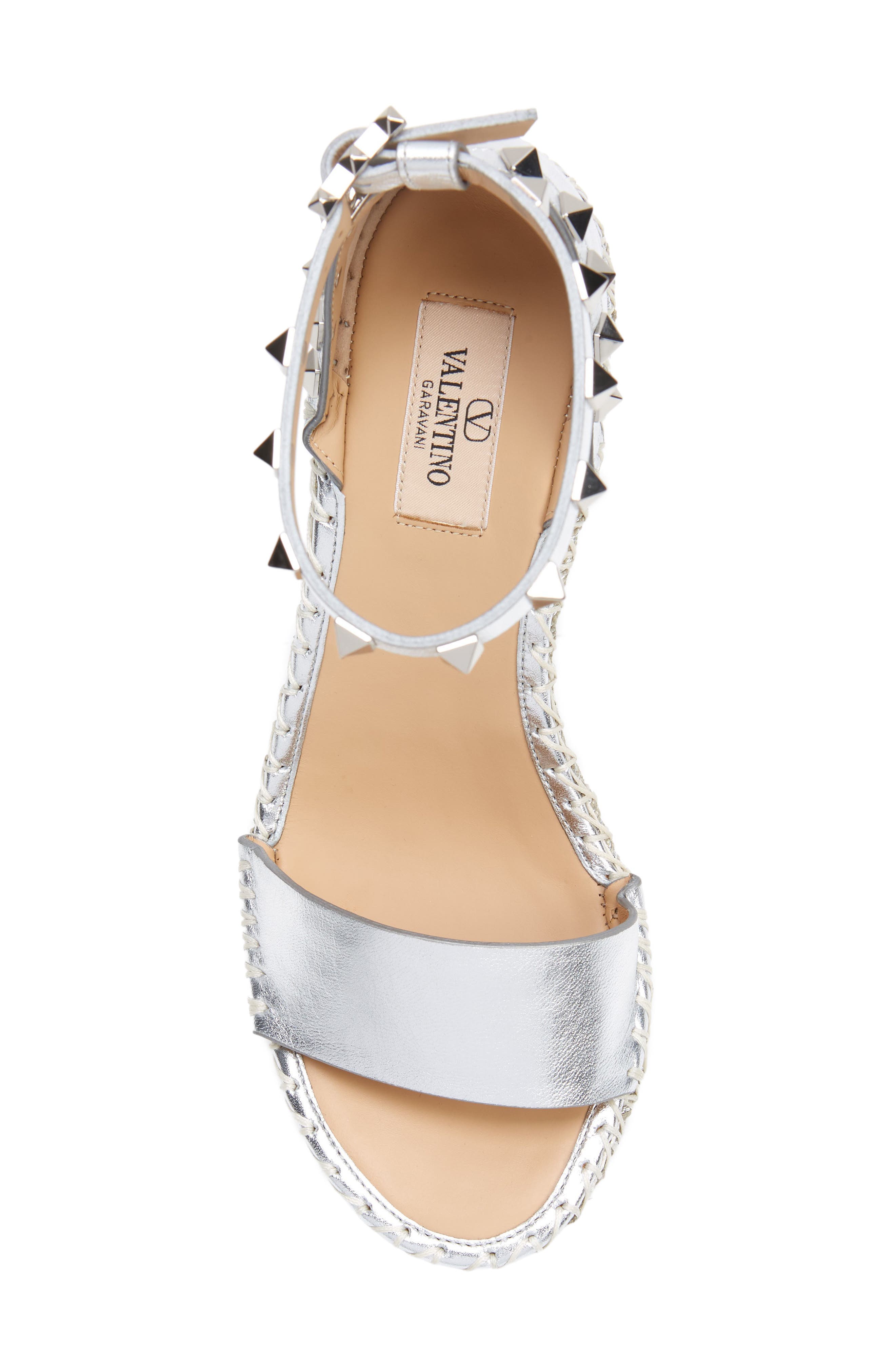 Valentino Garavani Rockstud Double Espadrille Wedge Sandals