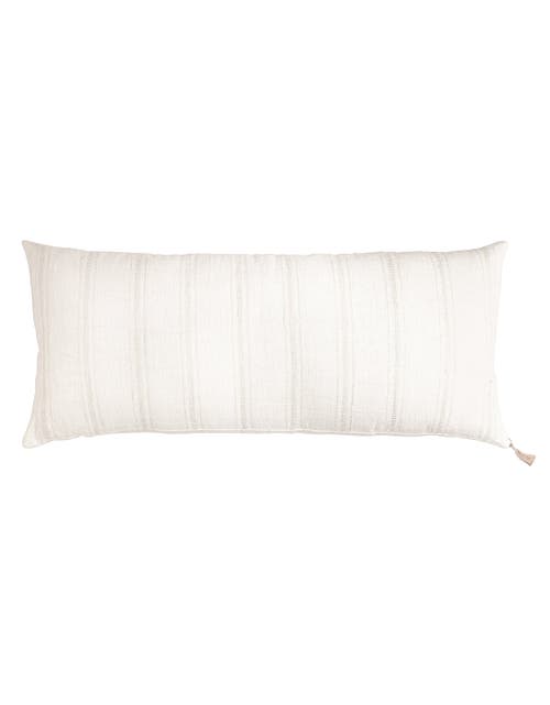Anaya Linen Pillow Cover Only In White With Beige Stripes