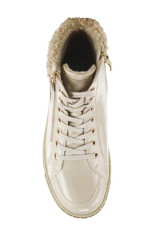 Shop Spring Step Alps Water Resistant Faux Shearling Sneaker In Beige Patent