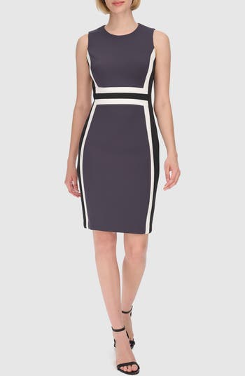 Colorblock sleeveless sheath dress hotsell