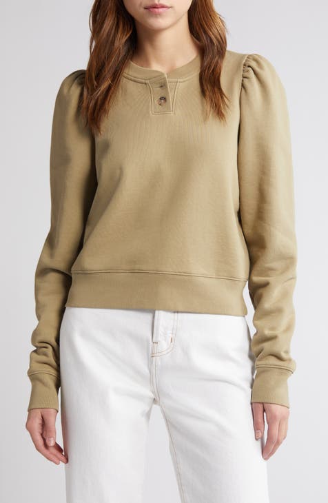 Femme Cotton Blend Henley Sweatshirt