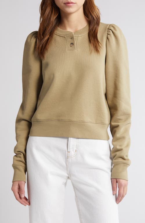 FRAME Femme Cotton Blend Henley Sweatshirt at Nordstrom,