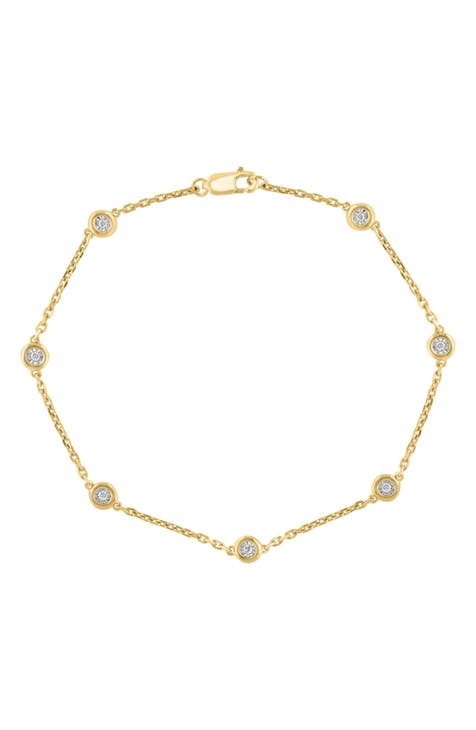 Effy Novelty 14K White Gold Diamond Infinity Bracelet