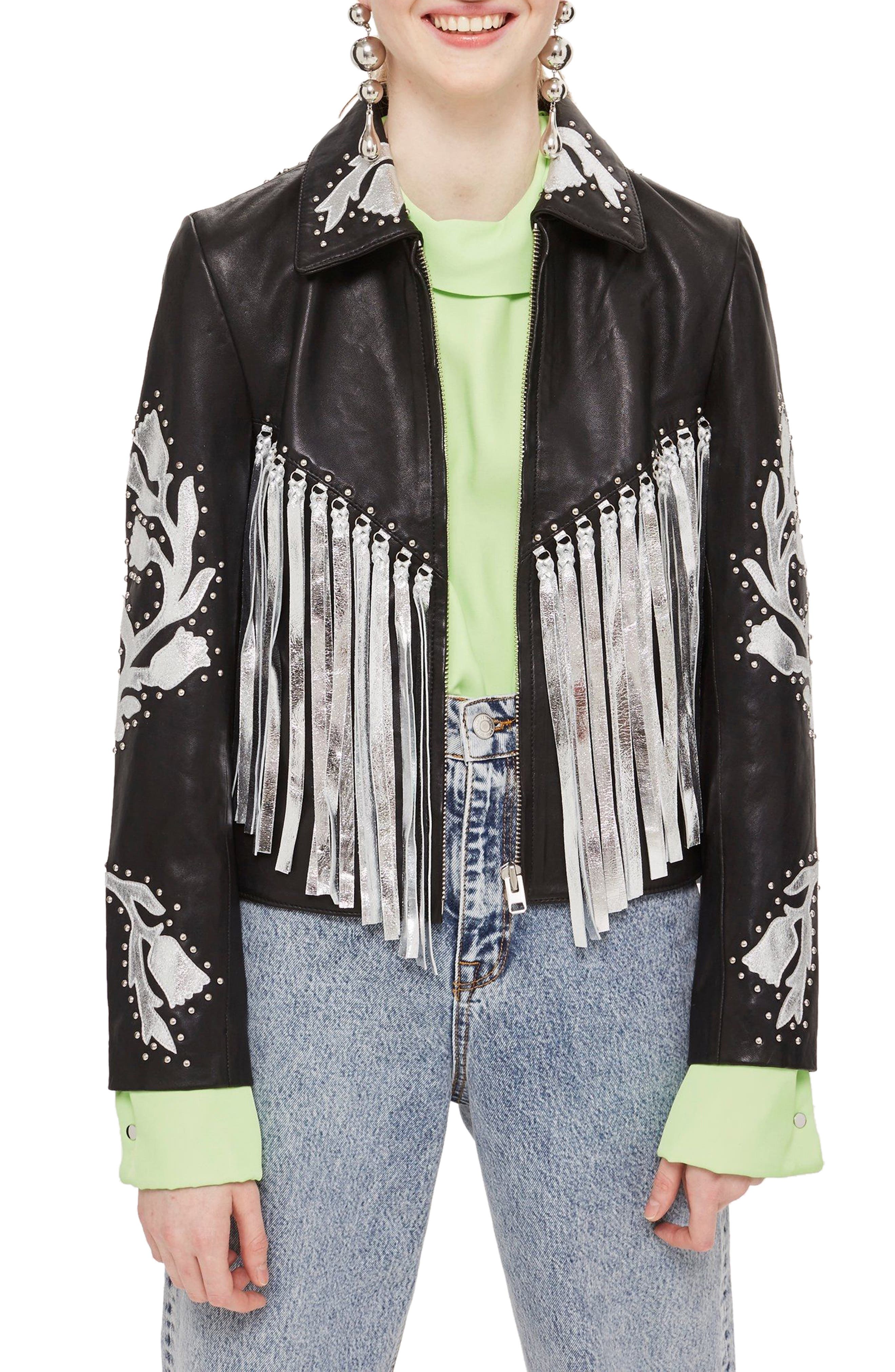 topshop fringe jacket