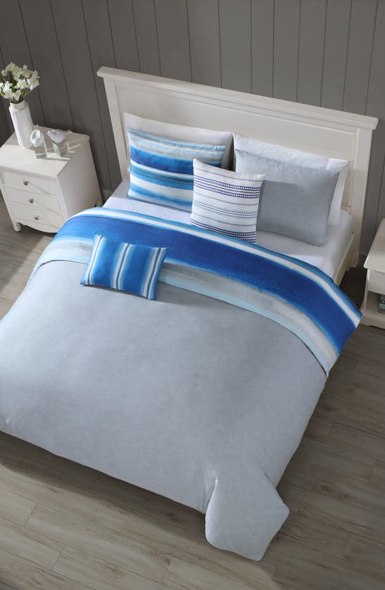 Shop Bebejan Coastal Stripe 5-piece Reversible Comforter Set In Blue