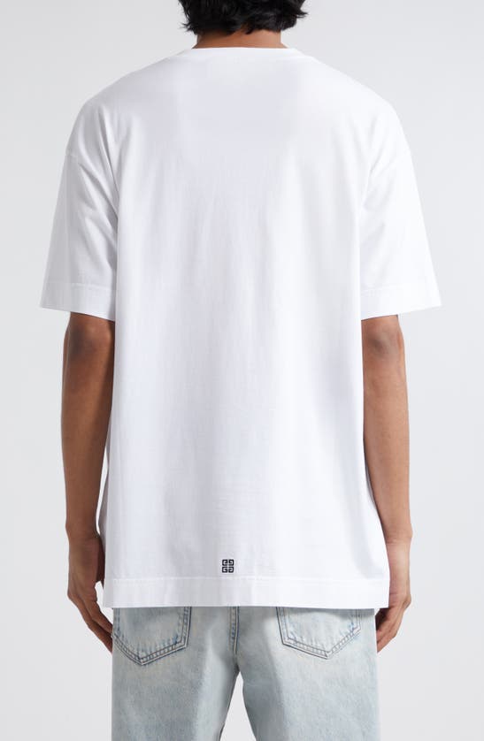 Shop Givenchy Laurel Crest Logo Oversize Pocket T-shirt In White