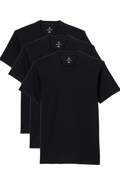 Shop Lands' End Crewneck Undershirt 3 Pack In Black