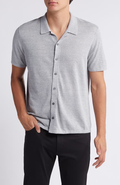 Theory Pacific Linen Blend Knit Camp Shirt at Nordstrom,