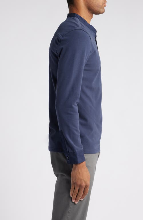 Shop Rails Dremond Long Sleeve Stretch Cotton Henley In Perfect Navy