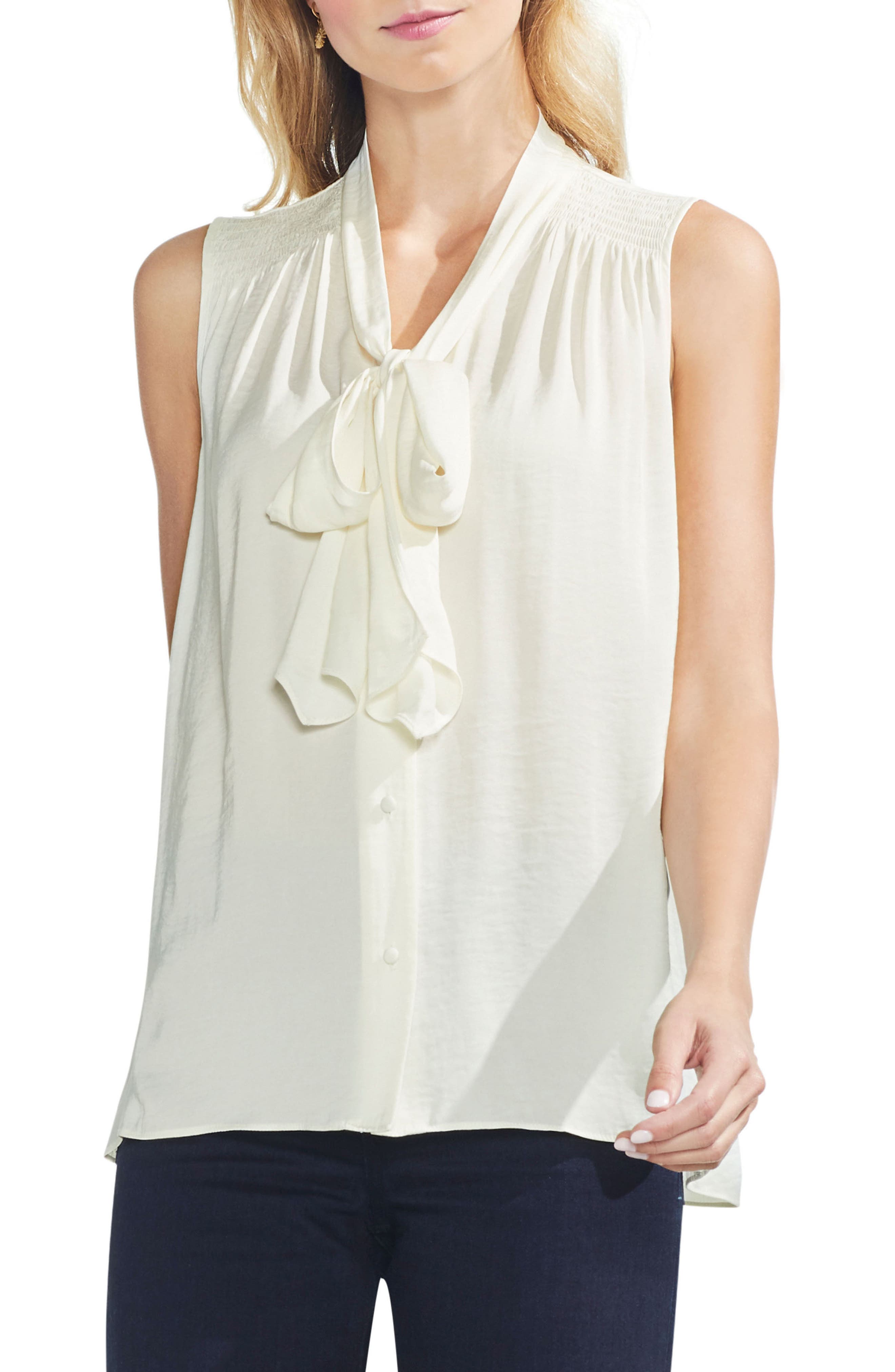 vince camuto tie neck blouse