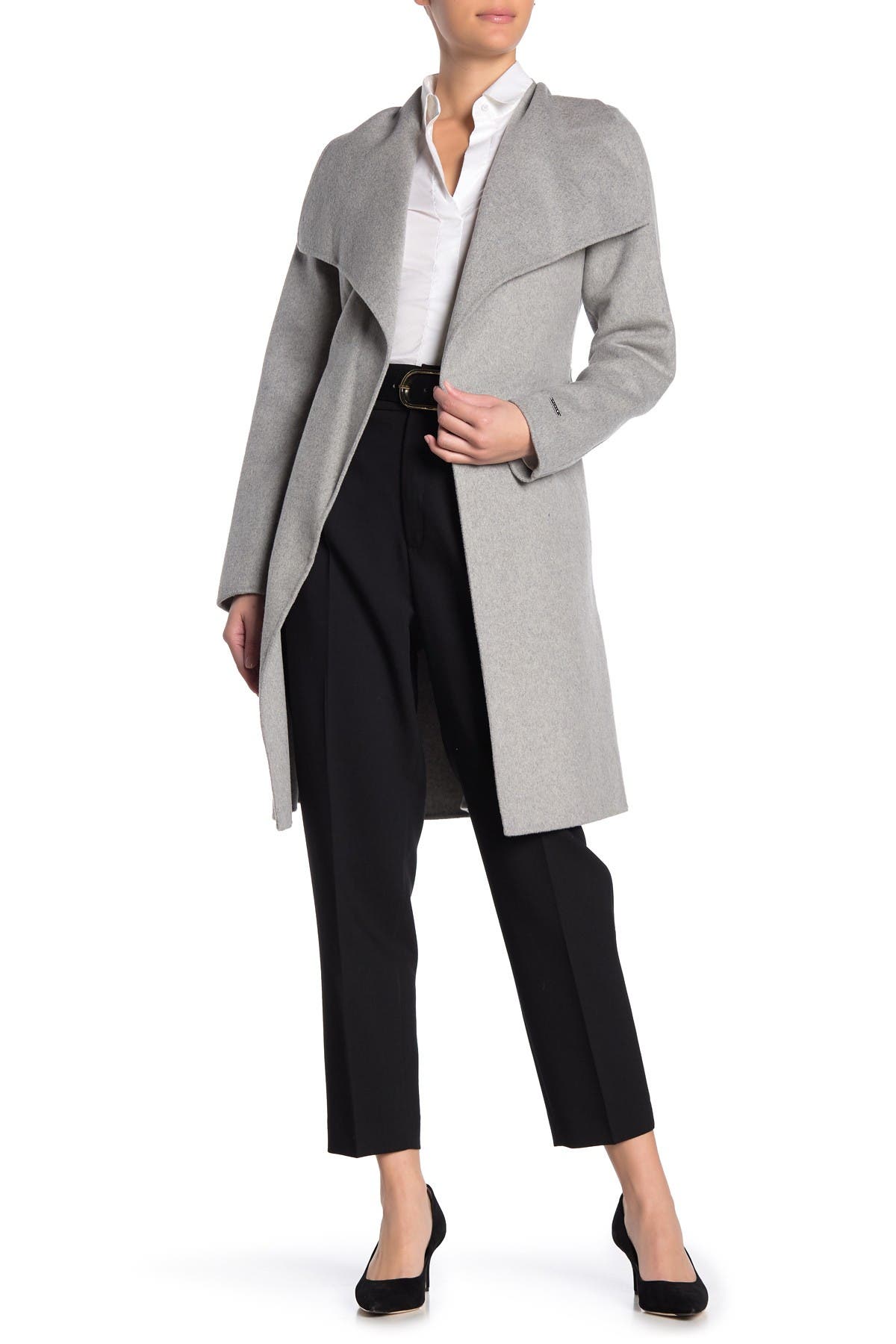 tahari wool blend coat