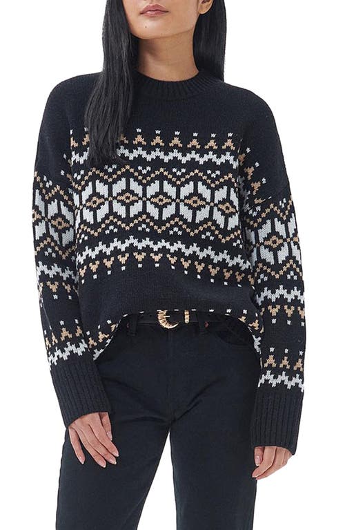 Cleaver Fair Isle Wool Blend Sweater in Black Multi