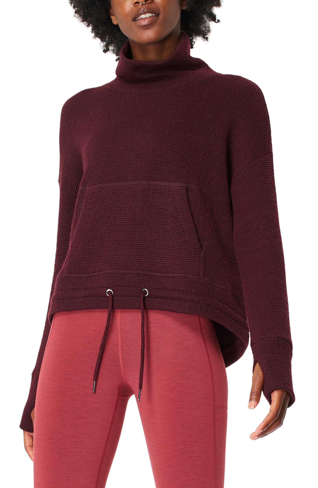 sweaty betty boucle funnel neck