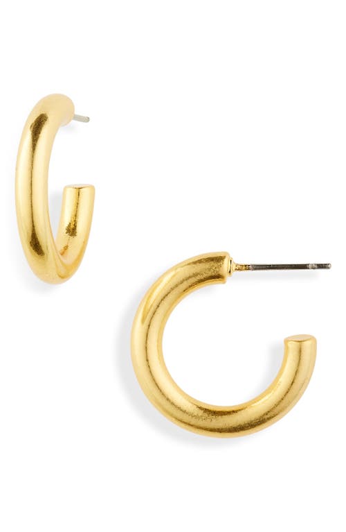 Small Chunky Hoop Earrings in Vintage Gold