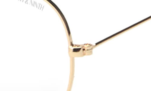 Fifth & Ninth Charlie 53mm Aviator Blue Light Blocking Glasses In Gold