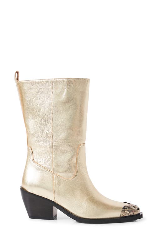 Shop Free People Faster Horses Filigree Western Boot In Champagne Metallic