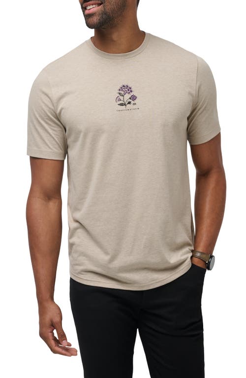 Shop Travismathew Fading Sunlight Cotton Blend Graphic T-shirt In Heathered Oxford Tan