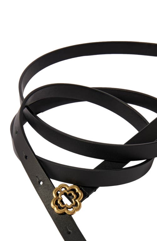 Shop Maje Slim Double Leather Belt In Black