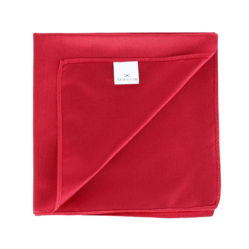 Trafalgar The Gatsby 12 Inch Solid Silk Pocket Square Trio In Red, Silver, And White