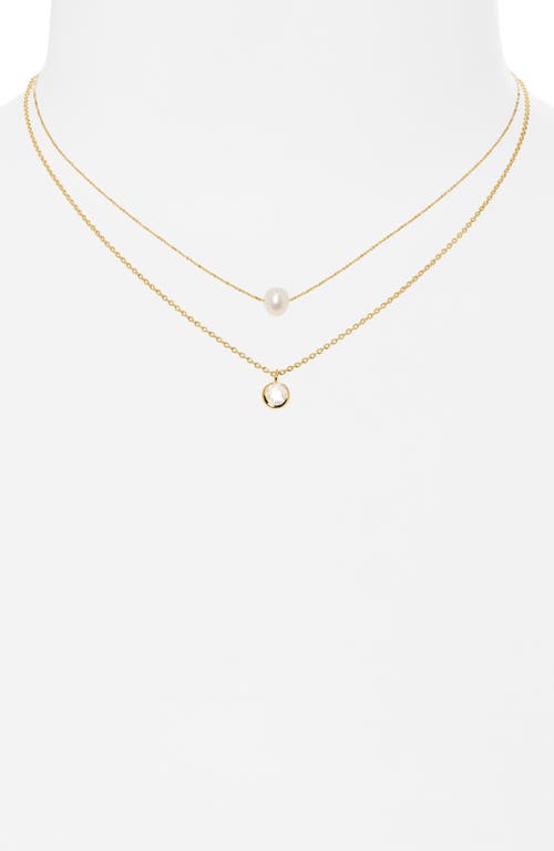 Shop Nordstrom Demi Fine Layered Freshwater Pearl Pendant Necklace In 14k Gold Plated