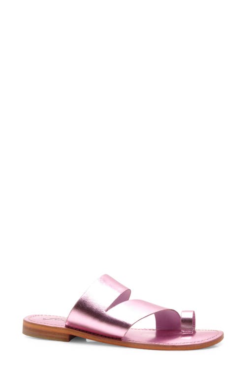 Abilene Toe Loop Sandal in Metallic Pink
