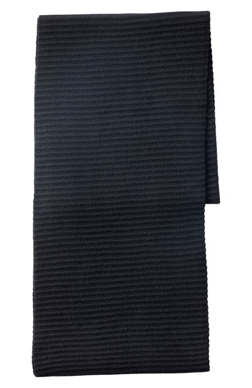 Good Man Brand Ottoman Rib Wool & Cashmere Scarf in Black