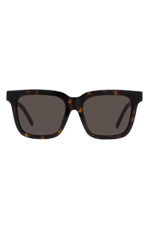 Givenchy GV Day 53mm Rectangular Sunglasses in Dark Havana /Brown at Nordstrom