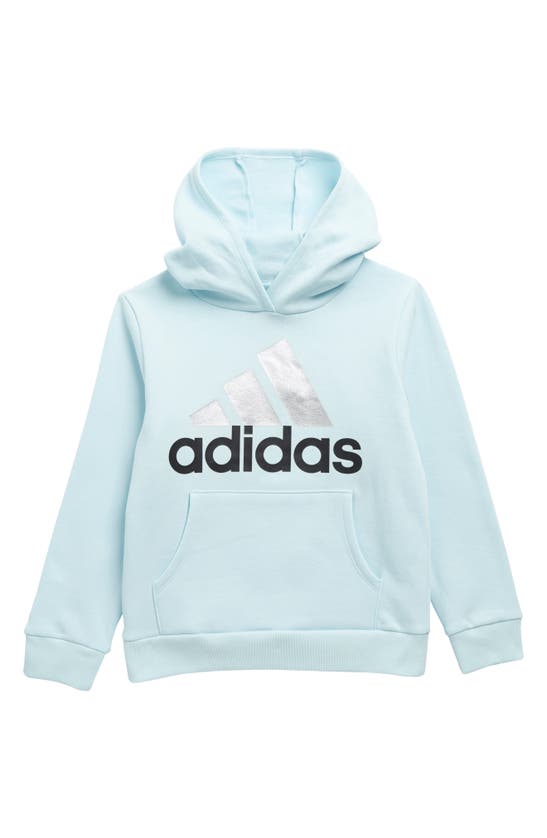 Adidas Originals Kids' Graphic Logo Fleece Hoodie In Alms Blue