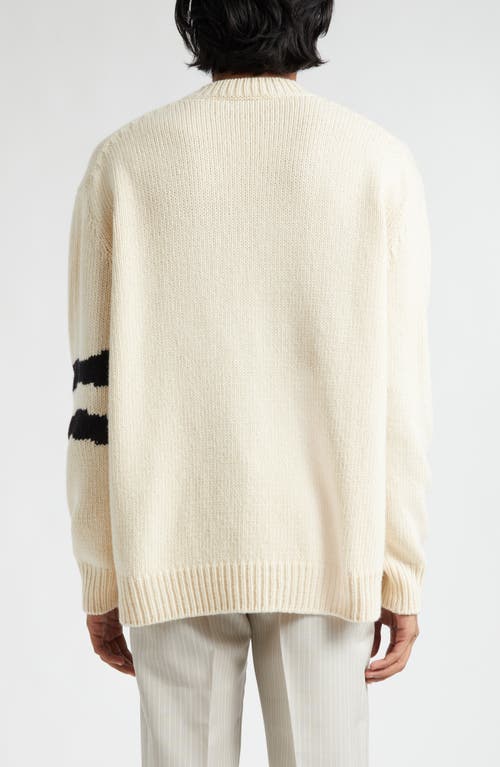 Shop Alexander Mcqueen Skull Intarsia Wool & Cashmere Crewneck Sweater In Cream/black