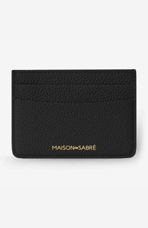 Shop Maison De Sabre Maison De Sabré Leather Card Holder In Black Caviar