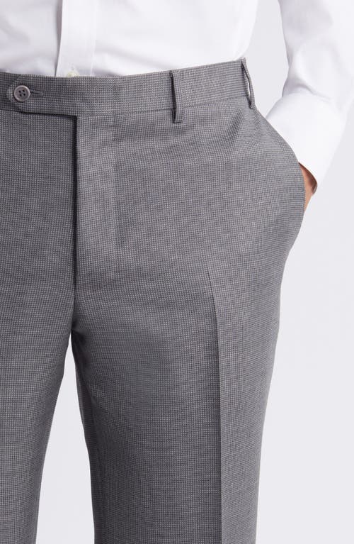 Shop Canali Siena Regular Fit Solid Wool Dress Pants In Light Grey