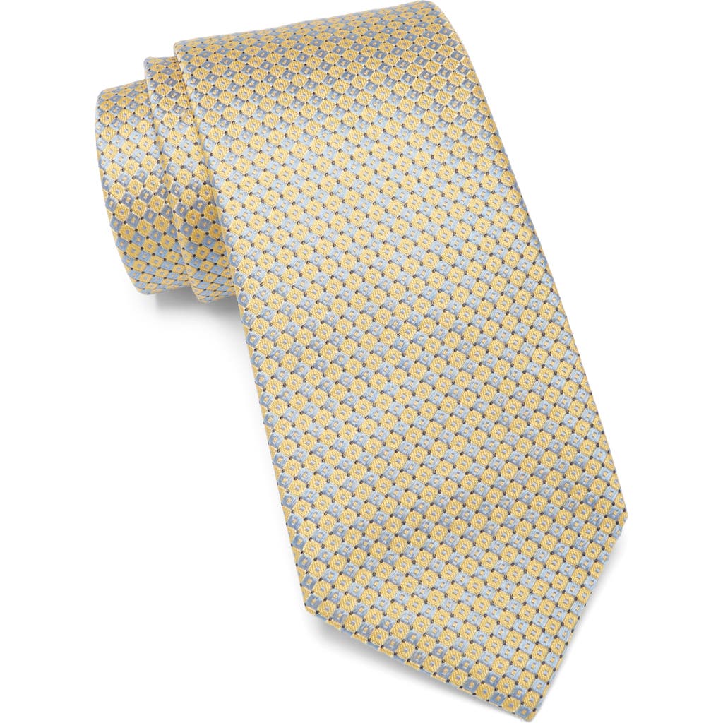 Duchamp Neat Dot Silk Tie In Yellow