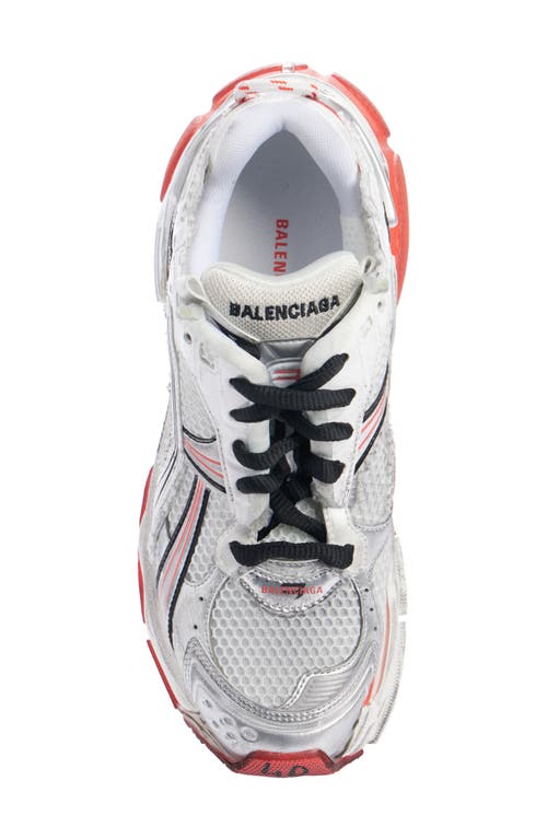 Shop Balenciaga Runner Sneaker In White/red/black