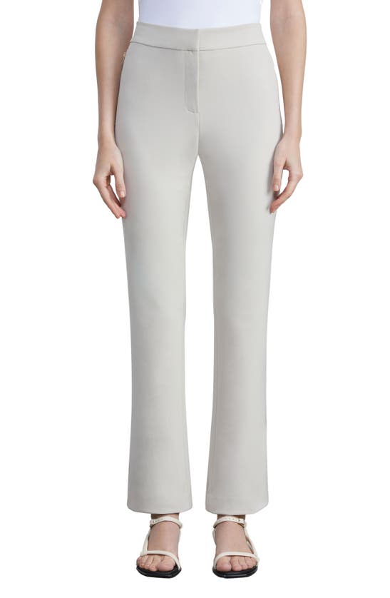 Shop Lafayette 148 Manhattan Acclaimed Stretch Slim Flare Pants In Sand