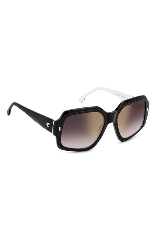 Carrera Eyewear 56mm Gradient Square Sunglasses In Black White/gdsp Bursf