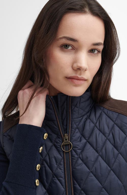 Barbour High Field Mixed Media Vest In Navy/classic