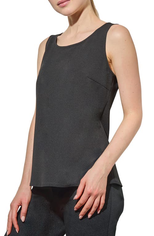 Shop Ming Wang Deco Stretch Crepe Tank Top In Black