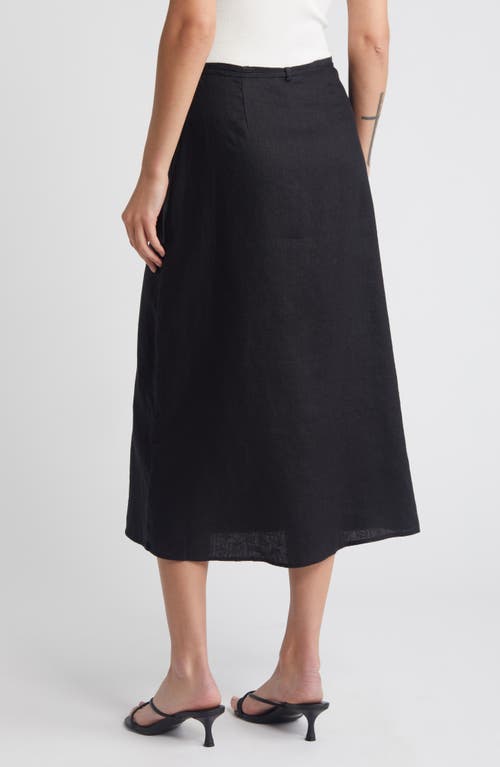 Shop Rails Carly Linen Wrap Midi Skirt In Black